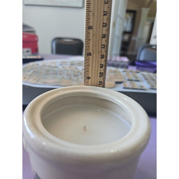 New Merry Christmas Crackled Jar Crock Snowman Tree Henton Candle Holder Small - Picture 8 of 8